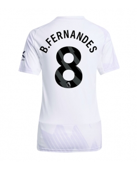 Manchester United Bruno Fernandes #8 Maglia Gara Trasferta Repliche 2025-26 Donna Maniche Corte